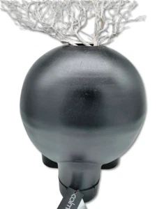 COLMORE DEKO VASE GROSS MODERN H 41 cm GEFÄSS KUGEL Ø 35 cm ALU BLACK  BODENVASE - Bild 1 von 5