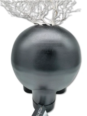 COLMORE DEKO VASE GROSS MODERN H 41 cm GEFÄSS KUGEL Ø 35 cm ALU BLACK  BODENVASE - Bild 1 von 4