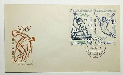1964 Prague Czechoslovakia Tokyo XVIII Summer Olympic Games  SC #1202 & #1207 - Image 1 of 2