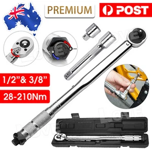 1/2 Drive Torque Wrench Adjustable Ratcheting Ratchet Spanner 28~210Nm Repair AU - Picture 1 of 10