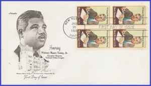 USA3 #1875 U/A ARTMASTER FDC BL4 Whitney M. Young Jr. Black Heritage - Bild 1 von 1