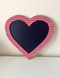 Sass & Belle Red Check Heart Blackboard Message Board Home Decorations UK - Picture 1 of 3