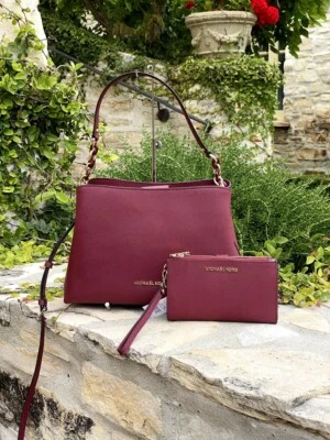  Michael Kors София Larfe EW сумка Дамская сумка + двойной молнии бумажник - Изображение 1 из 4