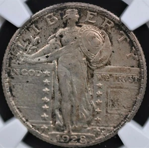 1928 STANDING LIBERTY QUARTER NGC VERY CHOICE ABOUT UNCIRCULATED 58 GLOSSY  AND - Picture 1 of 4