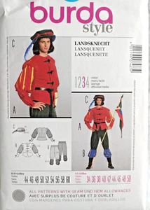 Disfraz de hombre Burda patrón 7467 Landsknecht siglo XVI mercenario alemán Pikeman - Imagen 1 de 2
