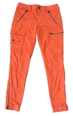 Pantalones cargo Polo Ralph Lauren para mujer 8 naranja cremallera utilitarios Gorpcore Foto 1 de 4