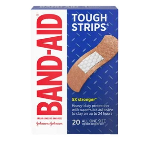 Band Aid Tough Strips Heavy Duty Protection w/ Super Stick Adhesive 20Ct 12 Pack - Picture 1 of 6