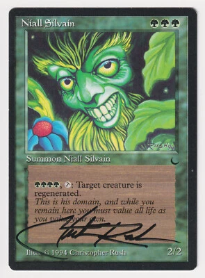 Signed Niall Silvain NM The Dark Artist Christopher Rush MTG Magic Reserved List - Image 1 of 2