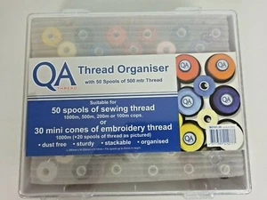 NEW & SEALED QA Thread Organiser & 50 Spools 500 Metre Thread Multi Coloured - Picture 1 of 3