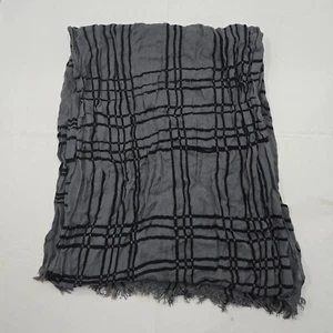 Calvin Klein Men's Scarf Gray With Black Striped Pattern 16x70 Super Soft - Picture 1 of 6