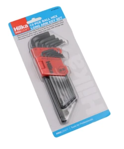 ALLEN KEY SET 13 PIECE LONG ARM BALL ENDED HEX WRENCH 1.27mm-10mm HILKA - Picture 1 of 3