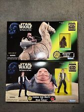 Star Wars Potf2 Jabba The Hutt and Han Solo Action Figures MISB Kenner 1997