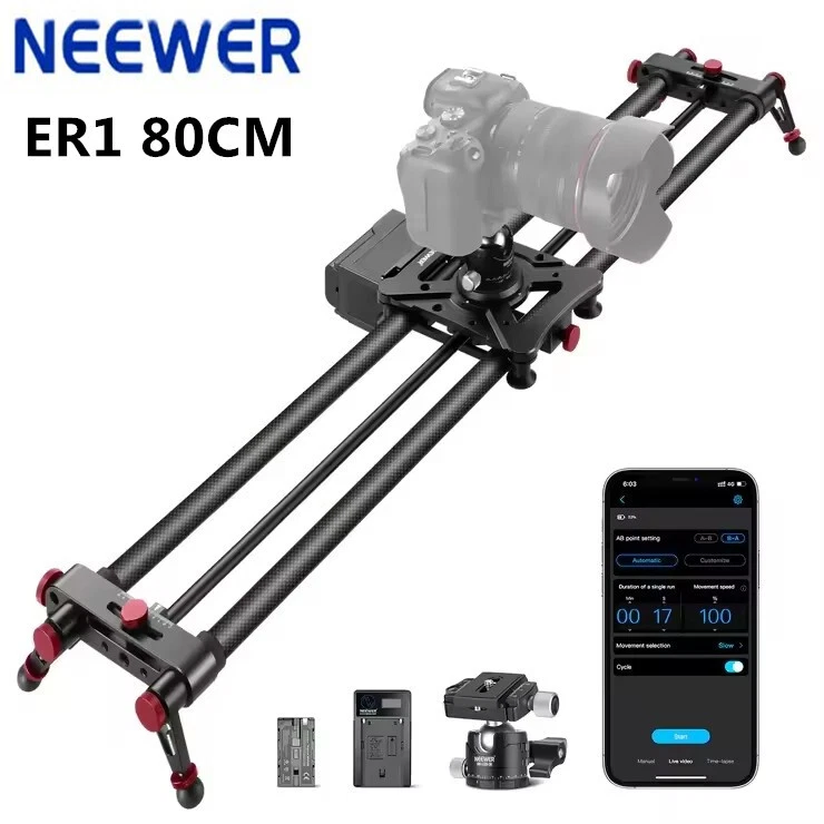 NEEWER ER1 Motorized Carbon Fiber Camera Tracking Slider Rail 80CM APP Control - Image 1 of 4