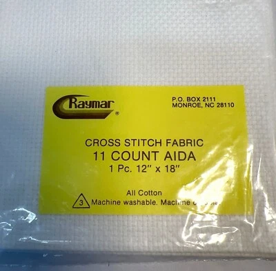 Raymar Cross Stitch Fabric Aida 11 Count 12" x 18" Cotton Machine Washable - Image 1 of 2