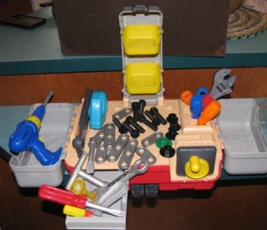 Fisher Price Workbench toolbox deluxe. tools nuts bots. - Picture 1 of 2