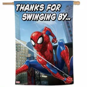 SPIDER MAN THANKS FOR SWINGING BY MARVEL 28"X40" BANNER VERTICAL FLAG WINCRAFT - Picture 1 of 1