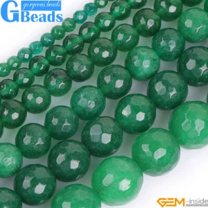 Grüne Jade Facettiert Poliert Runde Perlen Für Schmuck Herstellung Zum Selbermachen Kostenloser Versand 15 Zoll - Bild 1 von 35