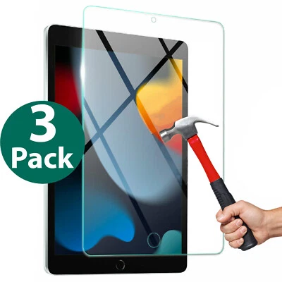 x3 Tempered Glass Screen Protector Guard for Apple iPad 10.2'' 9th Gen 2021 2022 - Image 1 of 4
