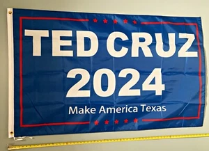 BANDIERA TED CRUZ *SPEDIZIONE GRATUITA VENDITORE USA!* Insegna Make America Texas blu 2024 USA 3x5' - Foto 1 di 1