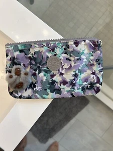 Kipling Floral 3 Pouch Wallet With Eden Monkey Attached Preowned AC3439-9AB - Picture 1 of 14