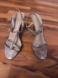 Gina Diamante silver sandals, sling back sz UK 6.5/EU 39.5 - Picture 1 of 19