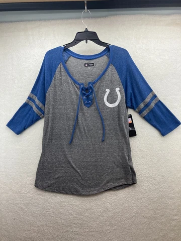 Indianapolis Colts Women's Shirt - Size XL - Tie Front - Gray/Blue - NEW Cover