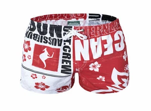 Men's RETRO Sports Short Boxer by AussieBum-Red/White/Black 28" waist (D13) - Picture 1 of 1