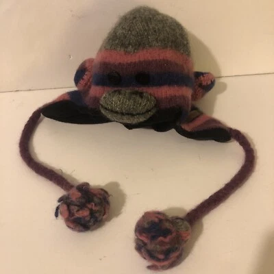 Delux Knitwits handmade Monkey Hat infant/child made in Nepal Size M/L - Image 1 of 4