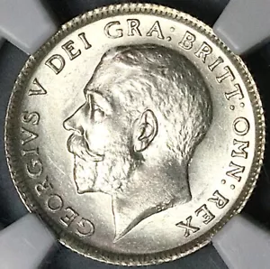 1913 NGC MS 63 George V 6 Pence Great Britain Sterling Silver Coin (23091403D) - Picture 1 of 6