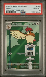 PSA 10 GEM Mint Pidgeotto 208/197 Illustration Rare Full Art - Pokémon SV03 OBF - Picture 1 of 2