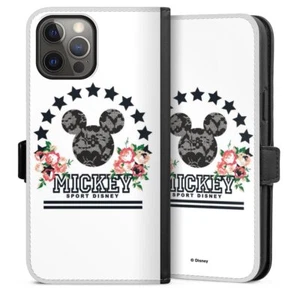 Flip Case Tasche Hülle für Apple iPhone 12 Pro Max Mickey Mouse College Flowers - Bild 1 von 1