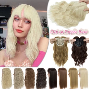 Full Head Toupee Topper Hairpiece Cover Clip In as Human Real Hair Extension USA - Picture 1 of 83