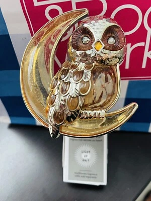 Bath Body Works Wallflower Plug In Unit Golden Owl Crescent Moon Fall Light Up - Image 1 of 3