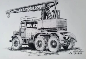 Thorneycroft Amazon 6x4 6T Truck w/5 Ton Coles Crane 1940 Postcard Army 🇬🇧 - Picture 1 of 1