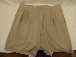 PANTALONES CORTOS SLAZENGER BEIGE BRONCEADO PLISADO FRONTAL GOLF CAMINAR INFORMAL CINTURA 40"" ENTREPIERNA DE 8 - Imagen 1 de 2