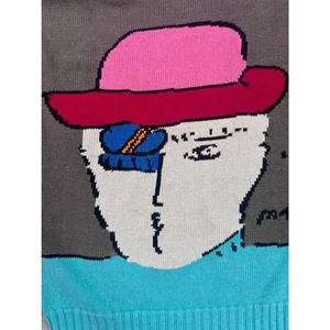 Peter Max Neo Max Pullover - Wearable Art - Herren Large, Grau & Pink - Bild 1 von 15