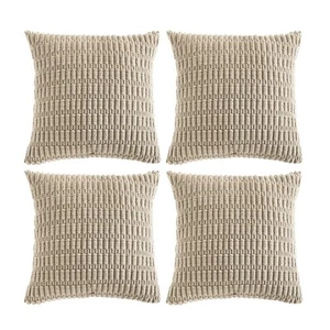 4 Packs Taupe Decorative Throw Pillow Covers 16x16 Inch for Living Room Couch... - Picture 1 of 7