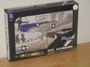 Nuevo kit modelo avión de combate Ray P-51 Mustang plateado escala 1:48 caja nueva - Imagen 1 de 3