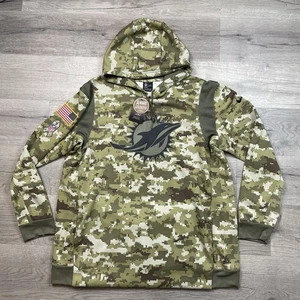 NWT Miami Dolphins NFL On Field Camo Salute To Service Nike Dry Fit Hoodie 2XL - Picture 1 of 24