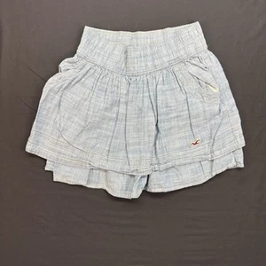 Hollister Mujer Junior Azul Denim Falda En Capas Cintura Elástica Talla S - Imagen 1 de 9