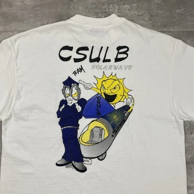 vintage 1995 CSULB TEAM SOLARWAVE t shirt 90s CAL STATE LONG BEACH engineering - Image 1 of 4