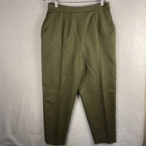 Pantalones de lana Evan Picone vintage para mujer talla 12 bolsillos verdes plisados forrados clásicos - Imagen 1 de 10