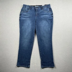 Wit & Wisdom Jeans Plus Size 18W Blue AbSolution Girlfriend Dark Wash Distressed - Picture 1 of 20
