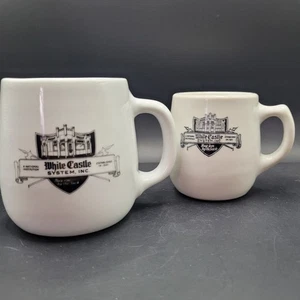 2 Vintage White Castle System Coffee Mugs Cup Ashtray Bottom Buy Em By The Sack - Picture 1 of 11