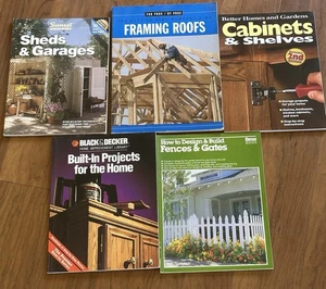 Woodwork Home Improvement Cabinets Sheds Roof Carpenter Lot of 5 Books - Picture 1 of 12