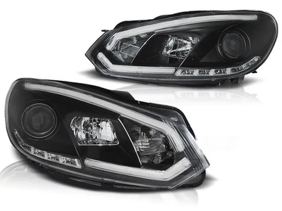 LED Tagfahrlicht Scheinwerfer für VW Golf 6 08-12 schwarz - Bild 1 von 2