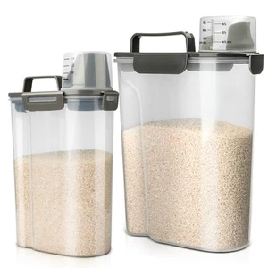 Rice Storage Container, 5 to 10lb Dry Food Airtight Dispenser, Pet Dog Cat Fo... - Picture 1 of 7