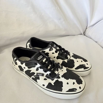 Vans Doheny Cow Print Sneakers Black White Skate Womens 8 - Image 1 of 4