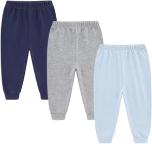 Unisex Newborn Baby Cotton 4-Pack Pants Embroidery Pringting Casual Leggings 0-2 - Picture 1 of 12