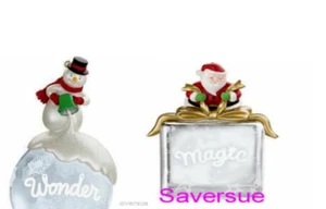 Hallmark 2009 Ornament ~ Wonder of Snow Glass Snowman SET 2 ~ Handcrafted A - Picture 1 of 4
